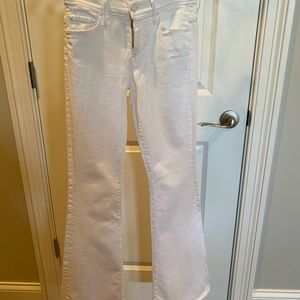 White MOTHER flare jeans